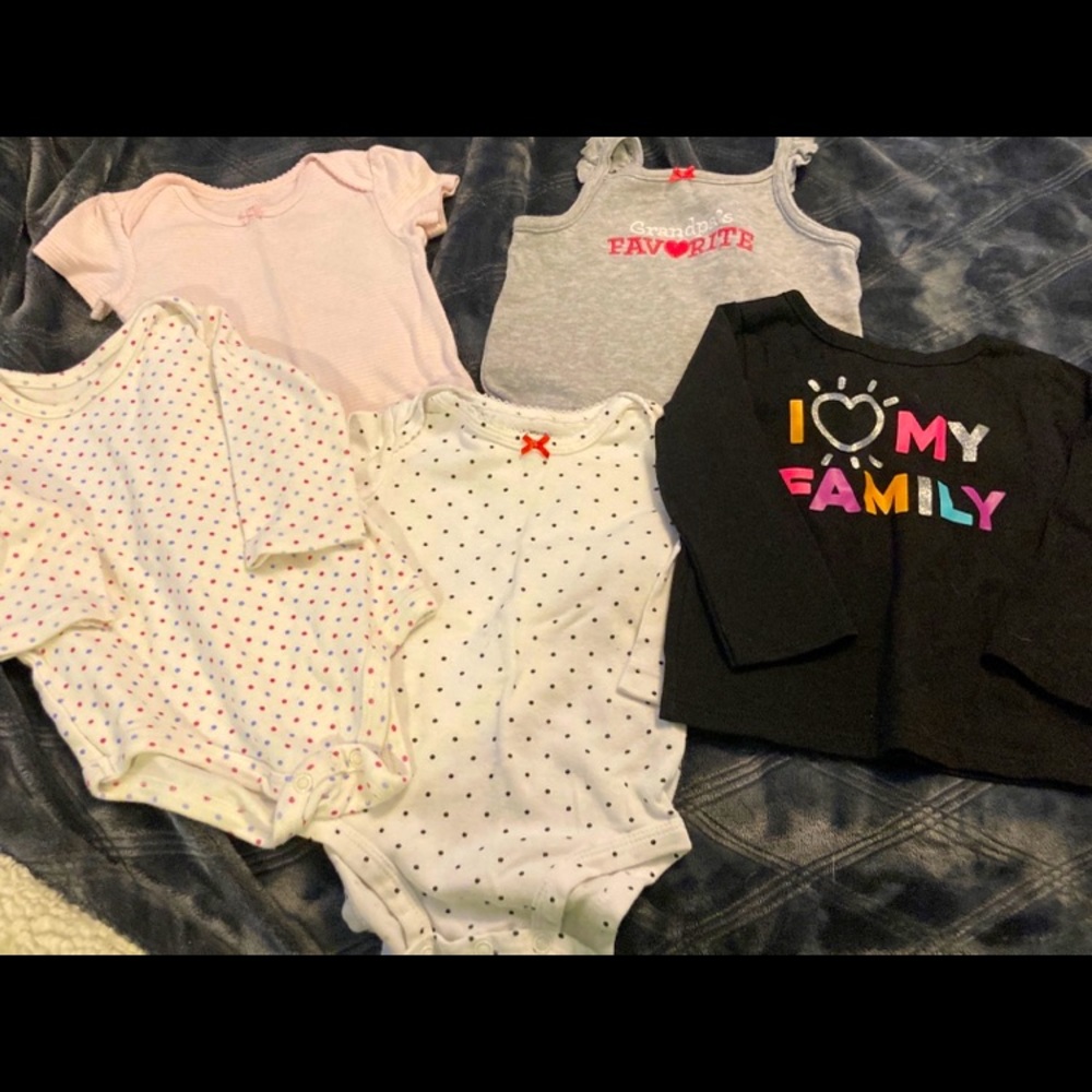 Bundle of baby girls clothes sized 6 to 9 months